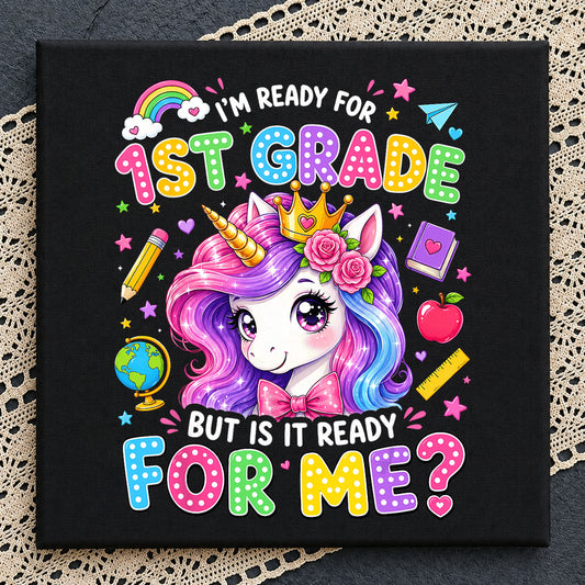 Unicorn 1st Grade Back To School PNG, First Grade PNG, School PNG