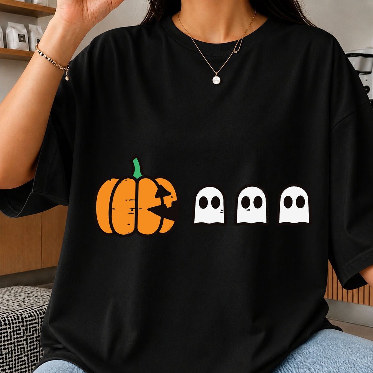 Halloween Pumpkin Ghost SVG, Spooky Cricut Cut File Design