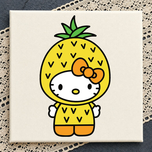 Hello Kitty Pineapple Costume SVG, Fruit Cricut Clipart