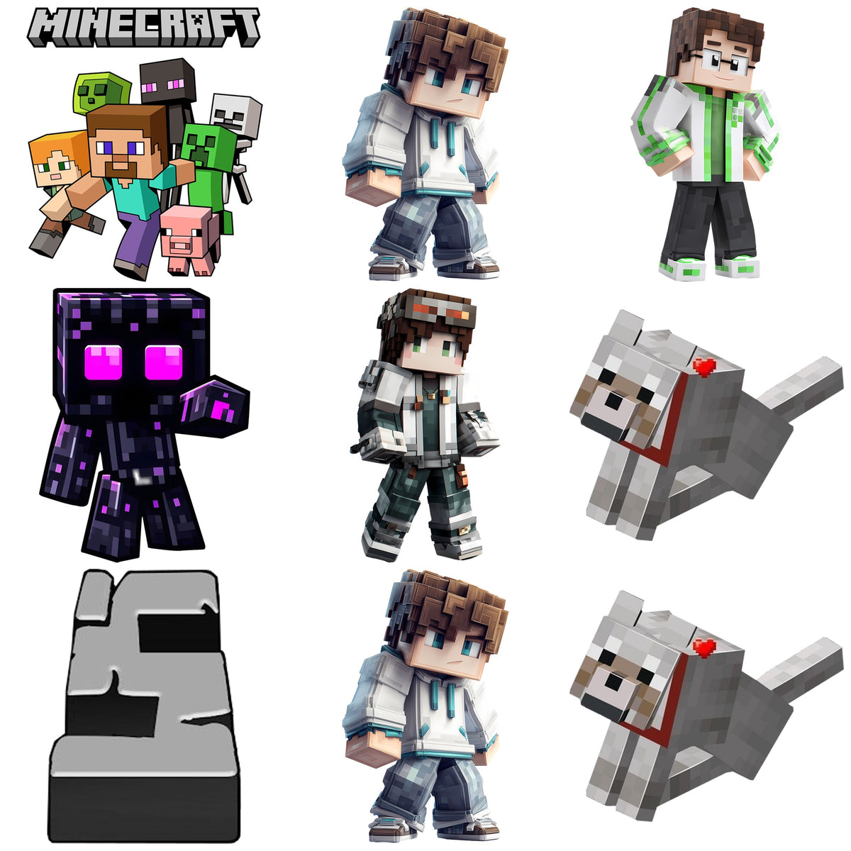 Minecraft Characters Bundle PNG | SvgBundleHub