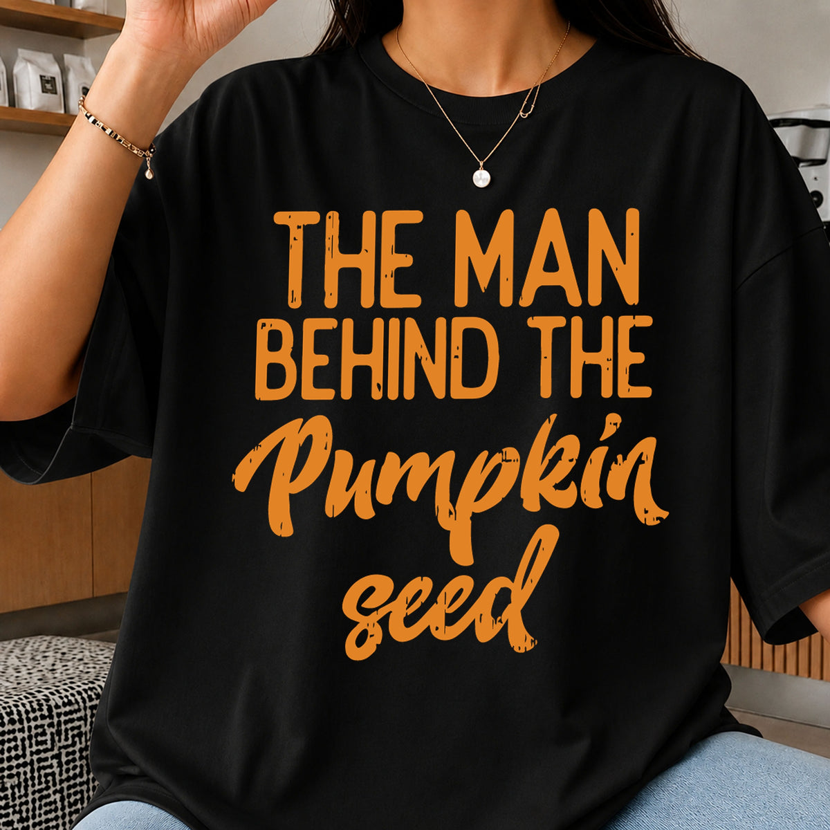 The Man Behind The Pumpkin Seed Halloween Dad PNG