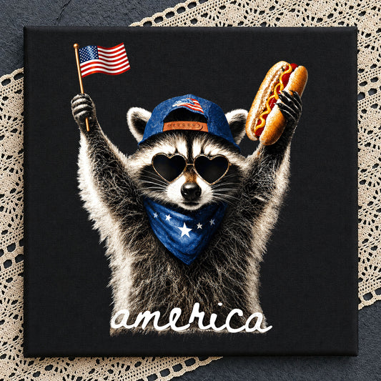 4th Of July Raccoon PNG, America Raccoon PNG, Patriotic Raccoon PNG