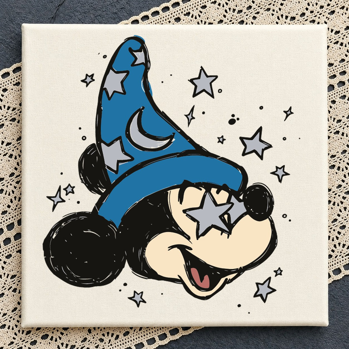 Mickey Mouse Sorcerer Hat Star Sunglasses, Fantasia Wizard Blue Moon