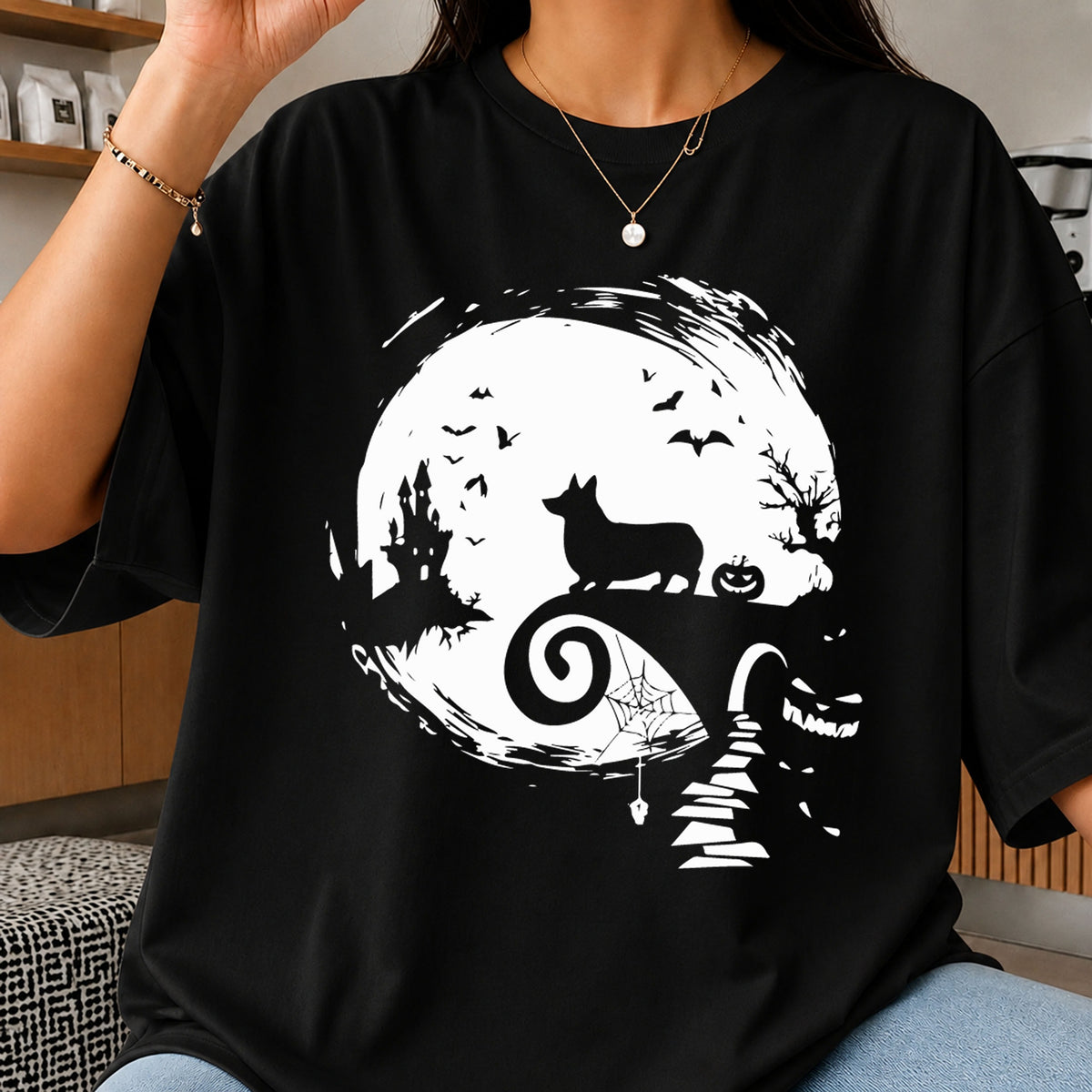 Corgi Halloween Nightmare Before Christmas Hill PNG