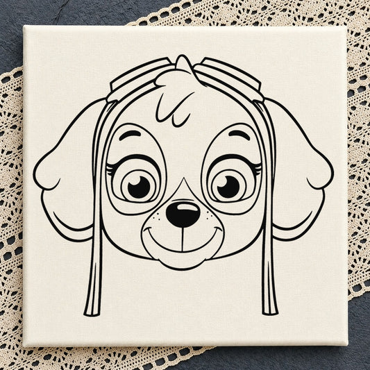 Skye Paw Patrol Face Portrait SVG, Kids Cricut Cut File v2