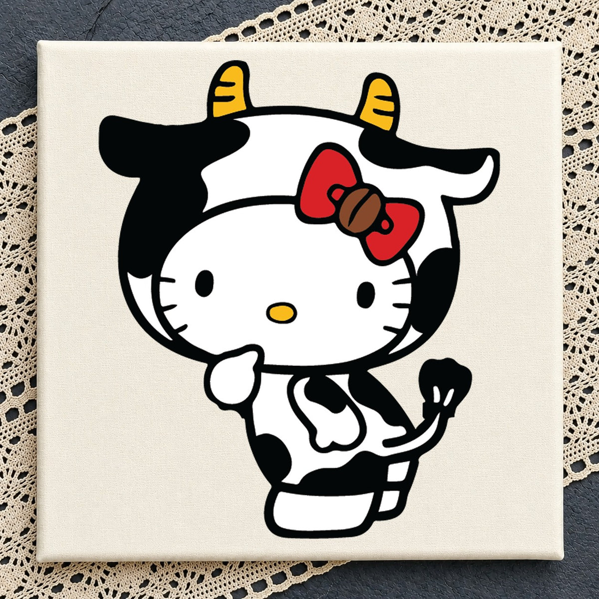 Hello Kitty Cow Costume SVG, Sanrio Animal Cricut Clipart