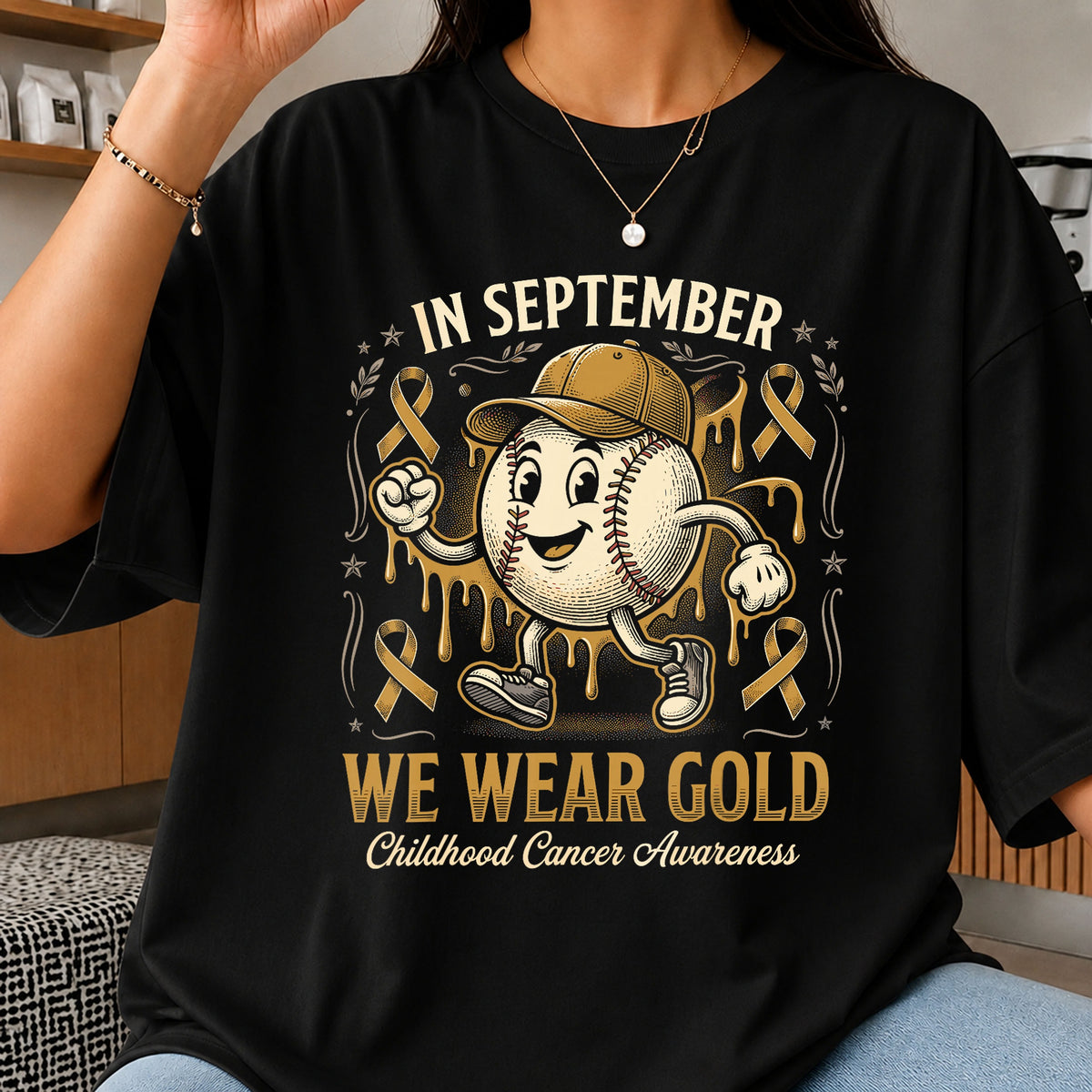 In September We Wear Gold Childhood Cancer Baseball PNG