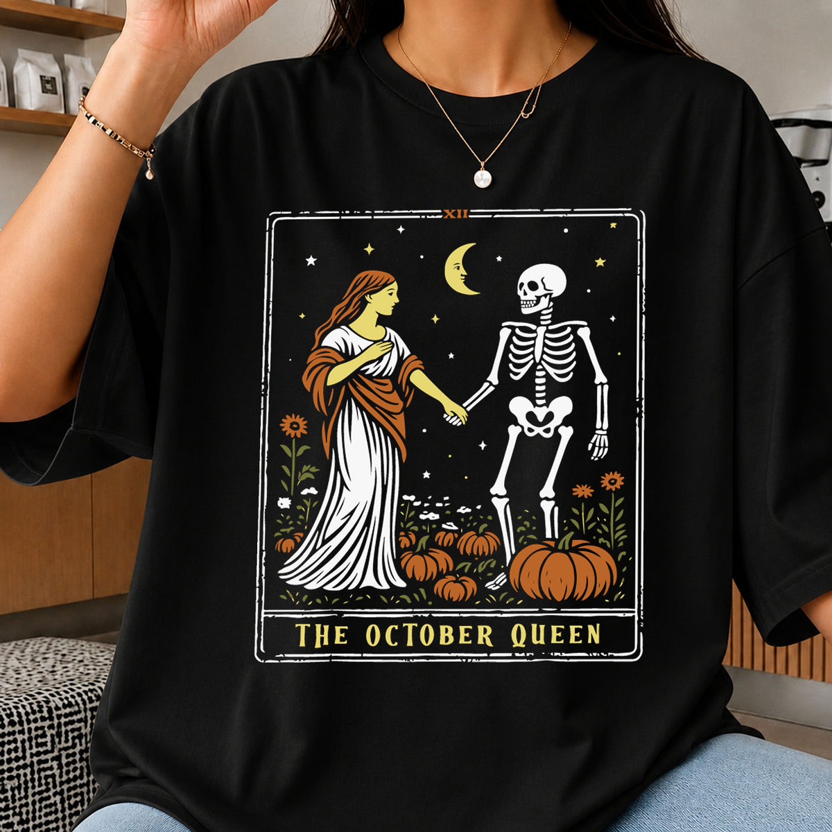 The October Queen Tarot Halloween Skeleton Cricut SVG