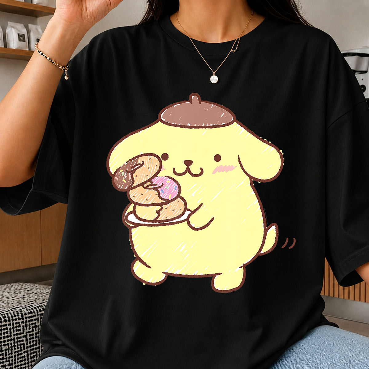 Pompompurin Donuts Beret Kawaii Sanrio Clipart PNG