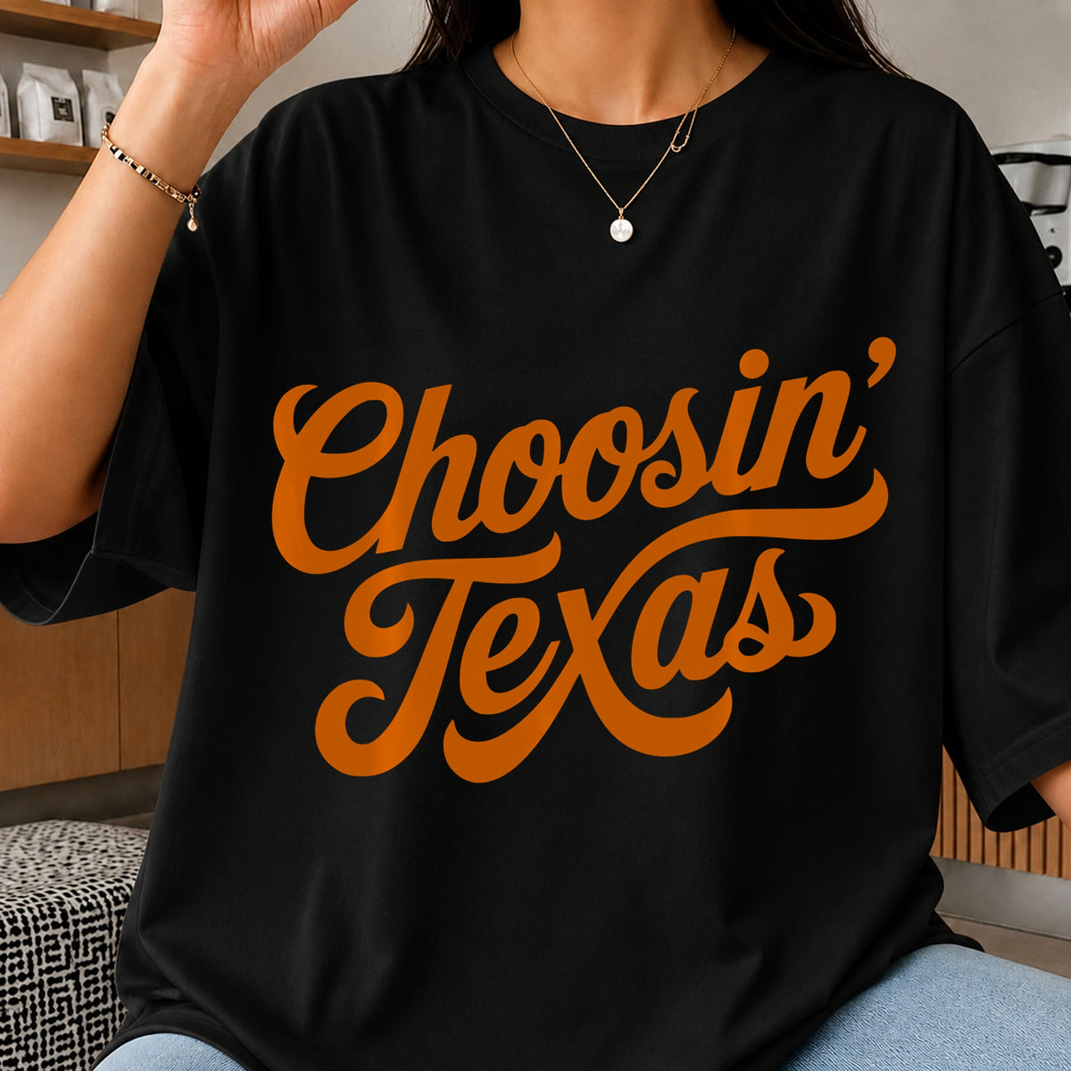 Choosin Texas Retro Script State Pride PNG