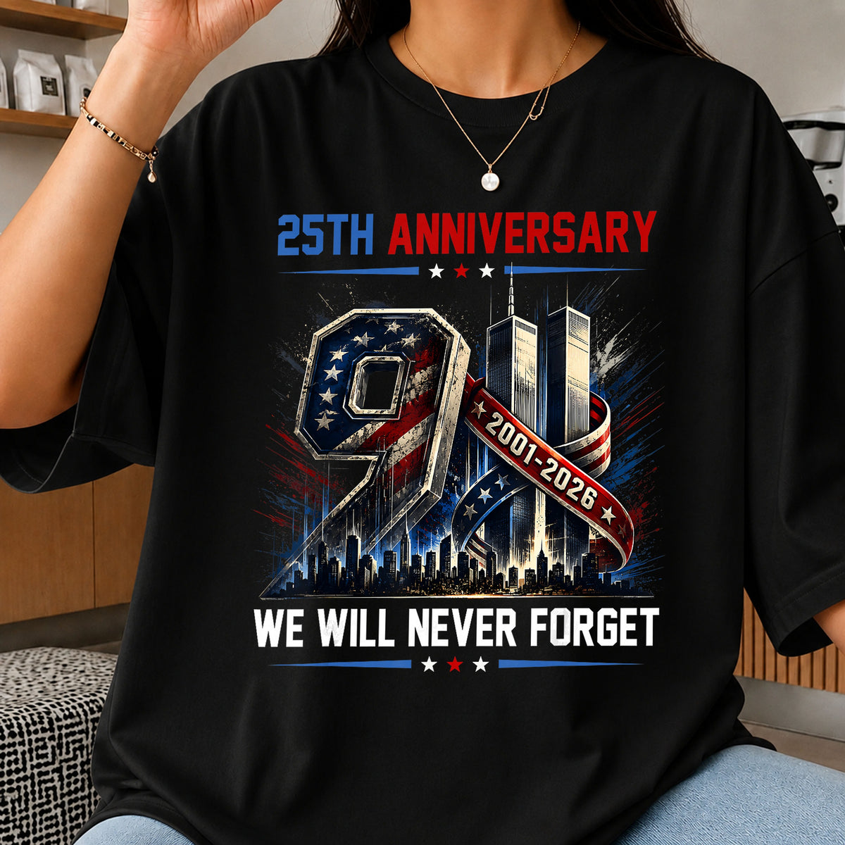 9/11 25th Anniversary Never Forget Twin Towers PNG