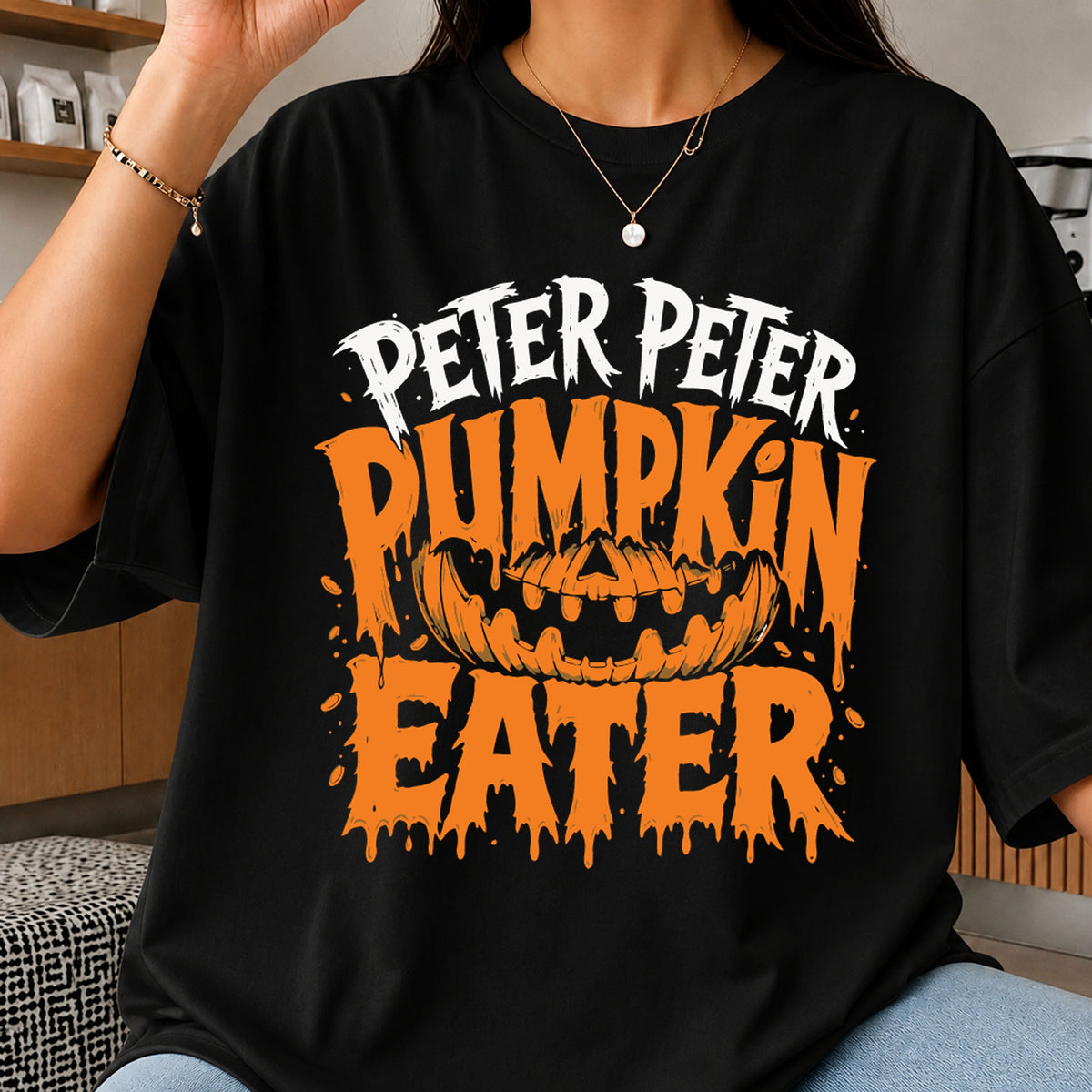 Peter Peter Pumpkin Eater PNG, Halloween Jack-O-Lantern Tee