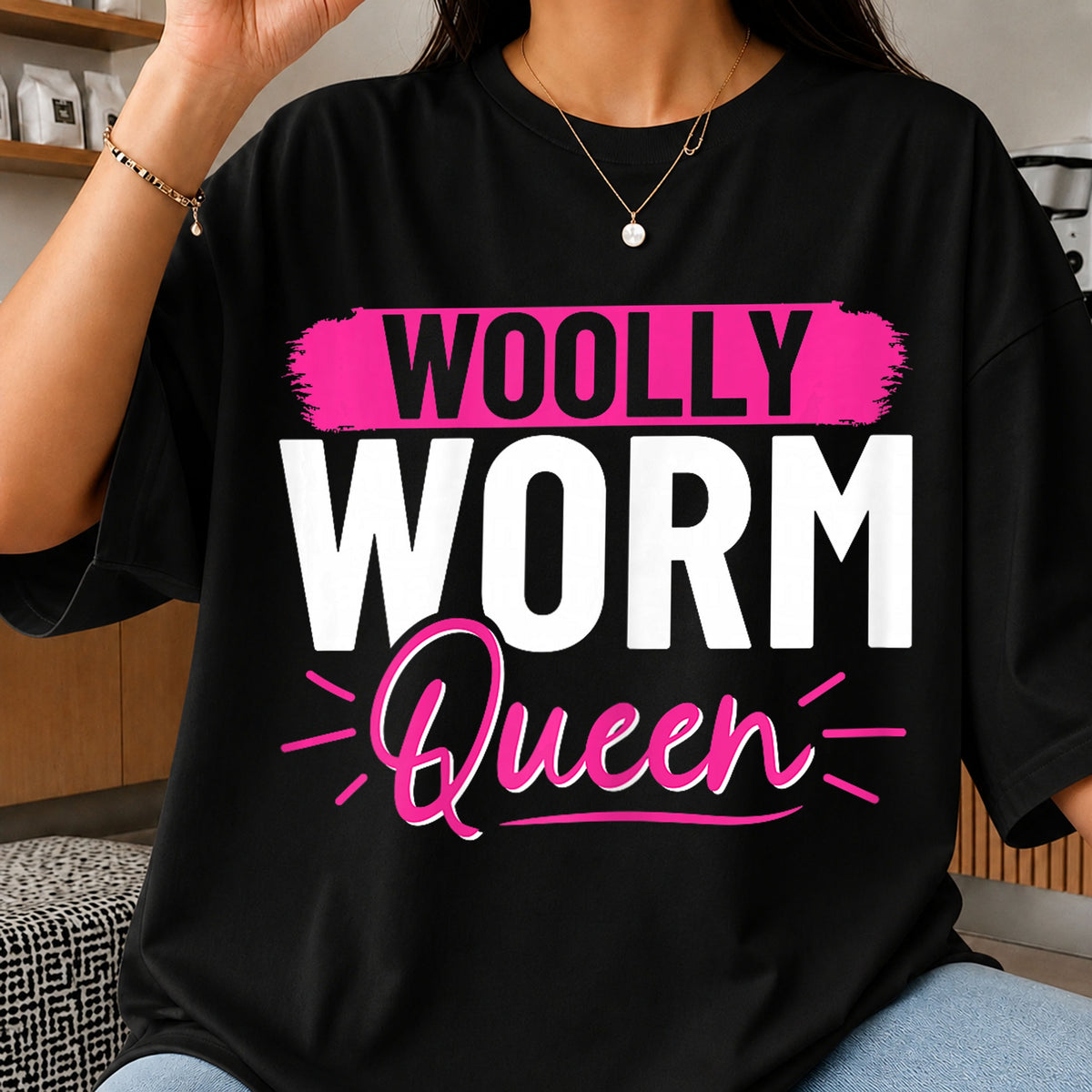 Woolly Worm Queen PNG, Funny Caterpillar Women Quote Tee