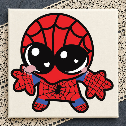 Cute Spiderman SVG, Happy Web Hero Clipart Design