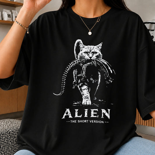 Alien The Short Version Cat SVG, Funny Horror Clipart