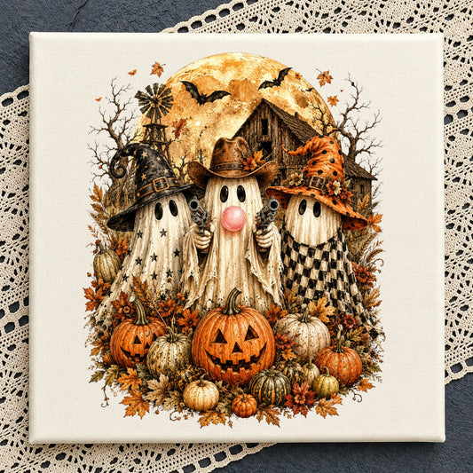Western Cowboy Ghosts Halloween PNG, Autumn | SvgBundleHub
