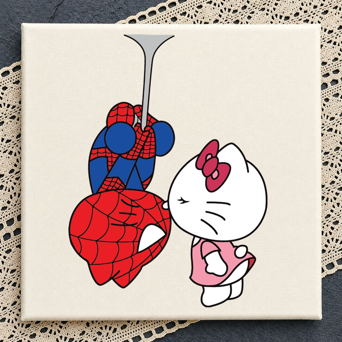 Hello Kitty Spiderman Kiss SVG, Concert Portrait Clipart
