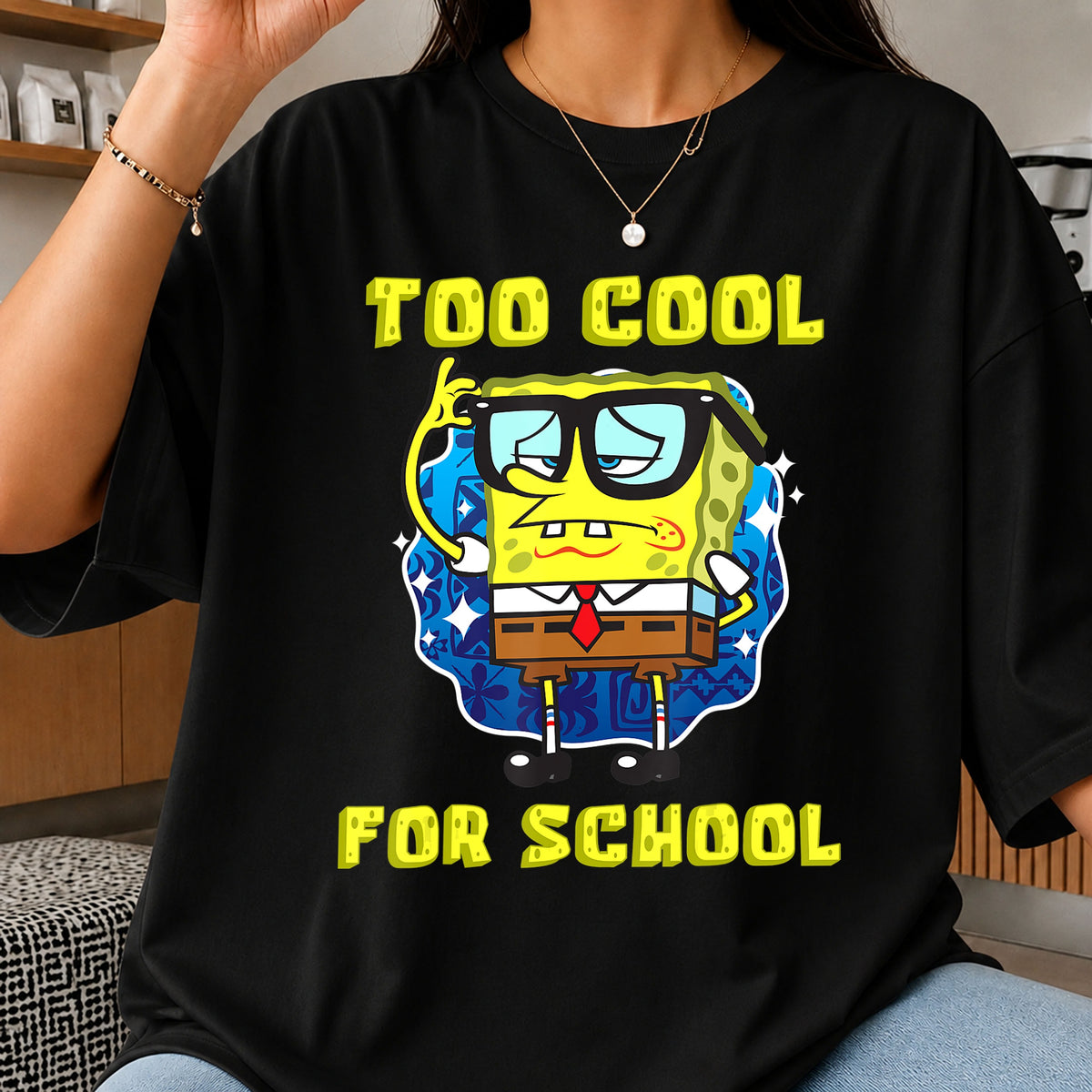 SpongeBob Too Cool For School Nerdy Glasses Smirk PNG