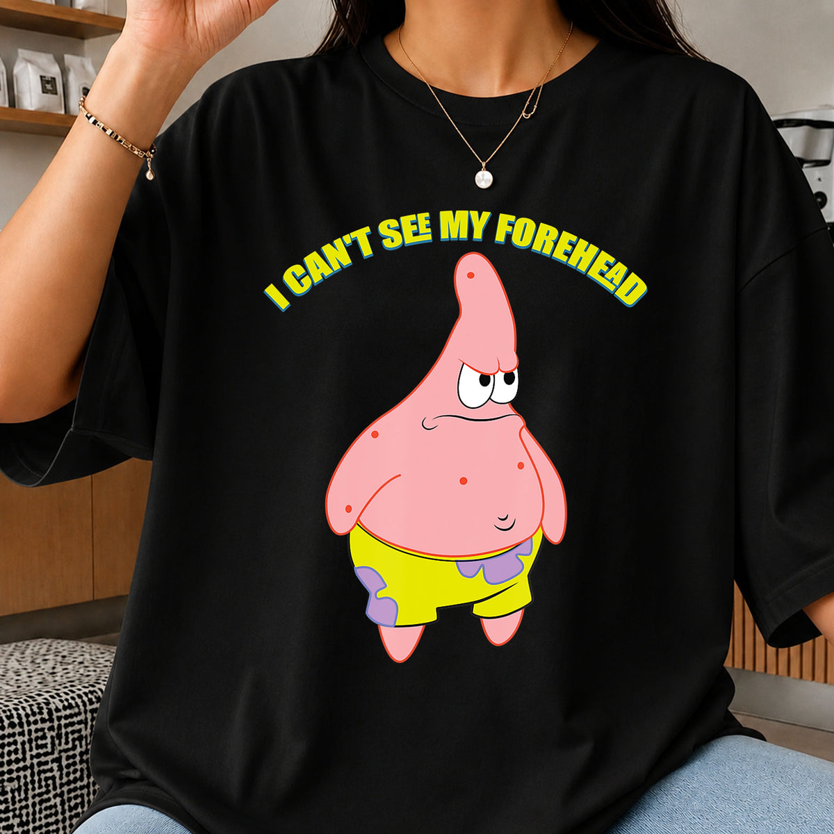 Patrick Star I Can't See My Forehead Meme Clipart PNG
