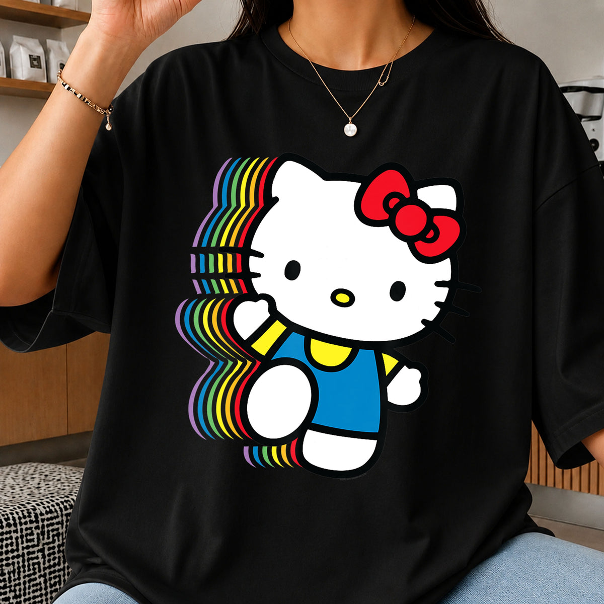 Hello Kitty Rainbow Layered Running Sanrio PNG
