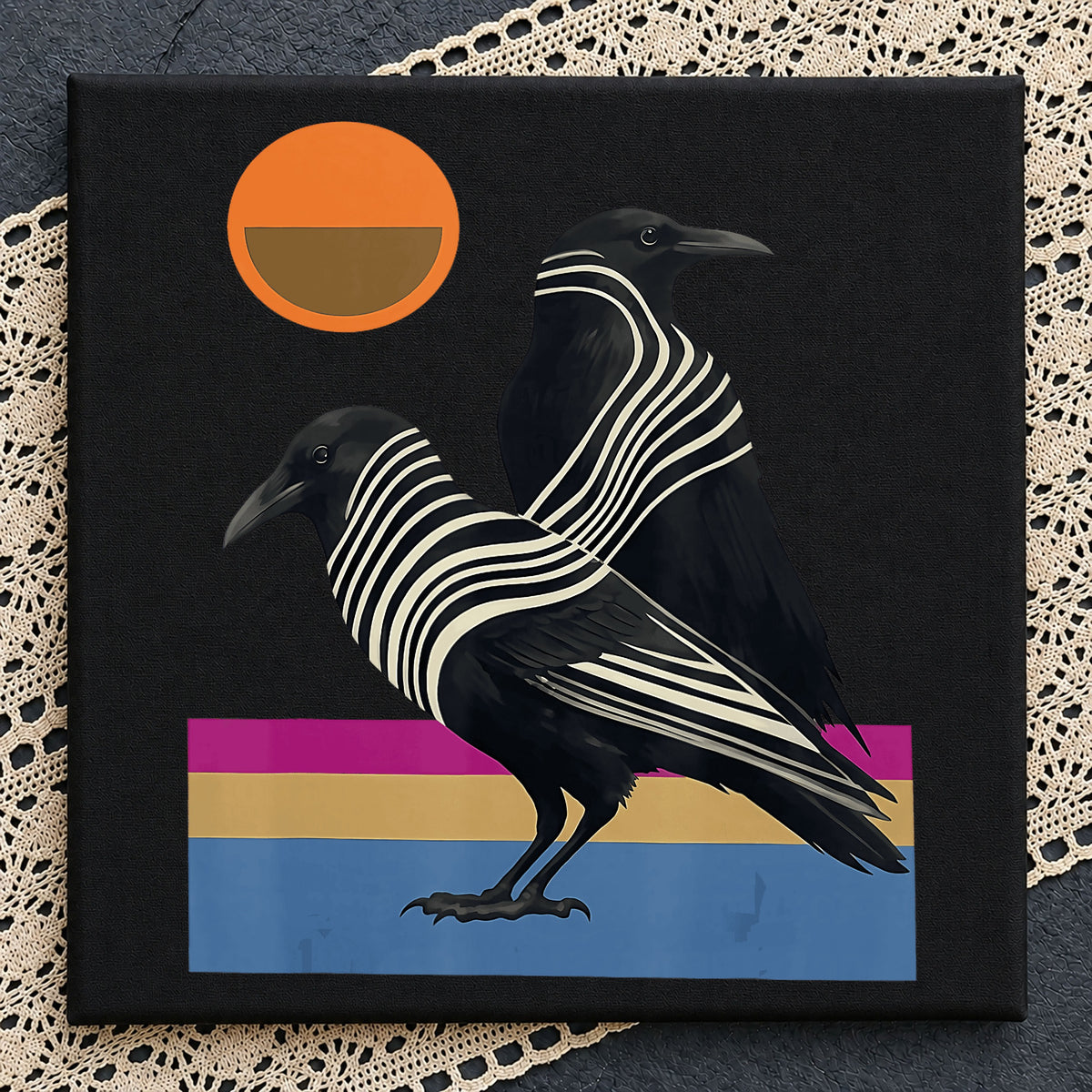 Boho Raven Crow PNG, Black Bird Retro Clipart PNG, Crow PNG