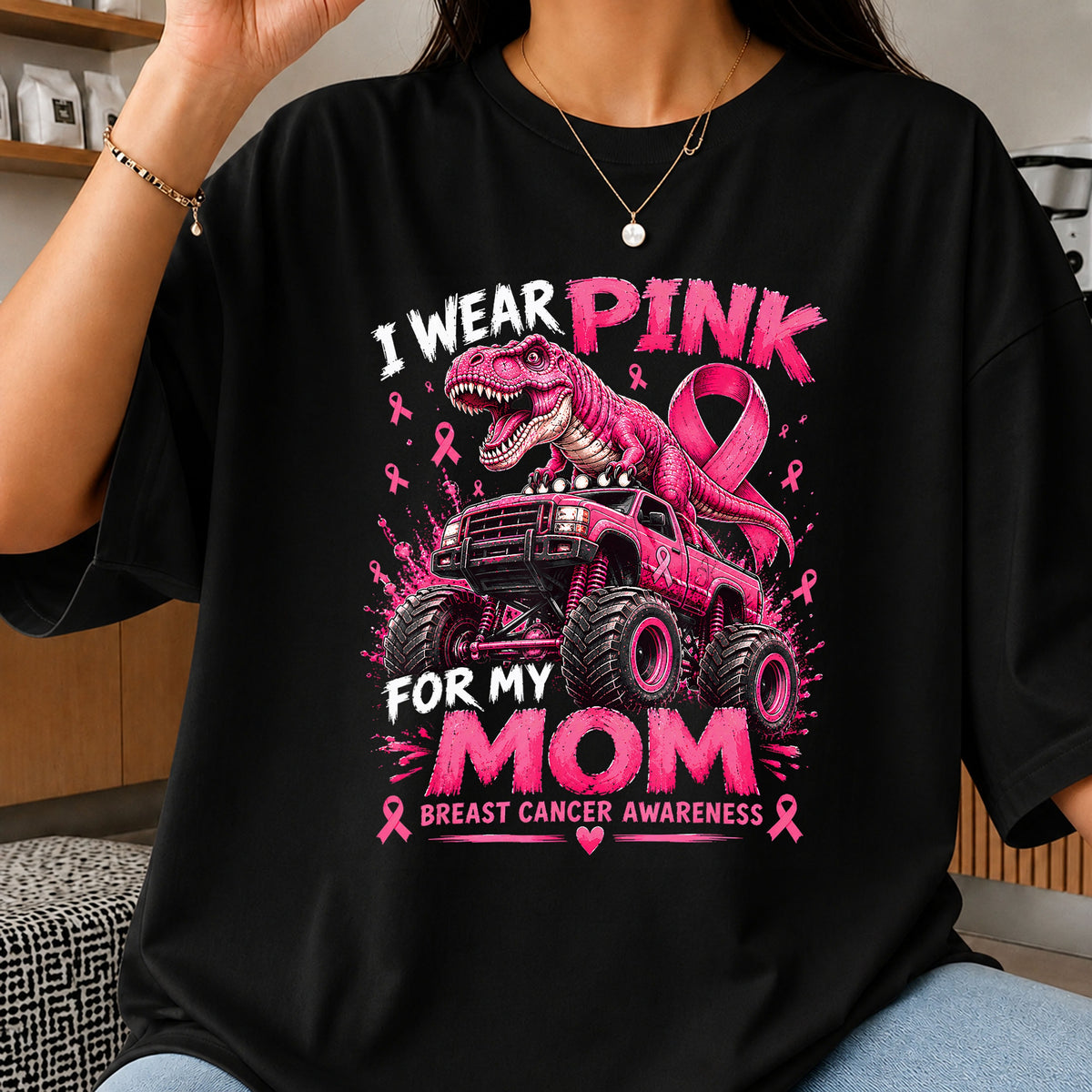 I Wear Pink For My Mom Breast Cancer Awareness PNG