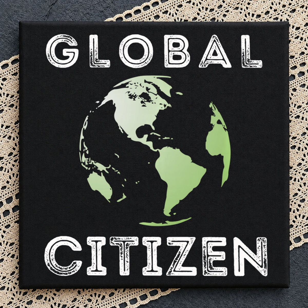 Global Citizen Earth Globe Clipart, Grunge White Green World Map