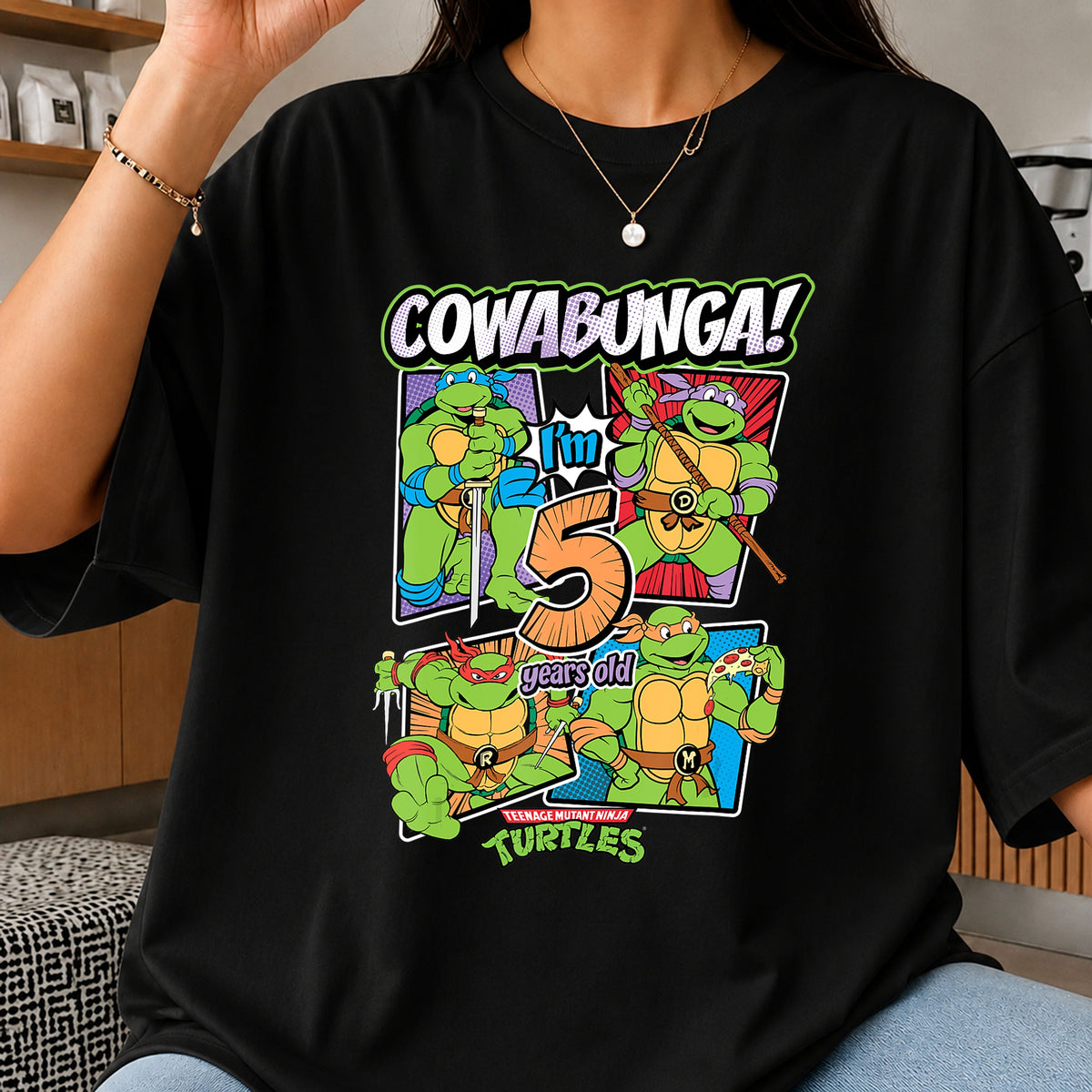 Teenage Mutant Ninja Turtles Cowabunga 5th Birthday PNG
