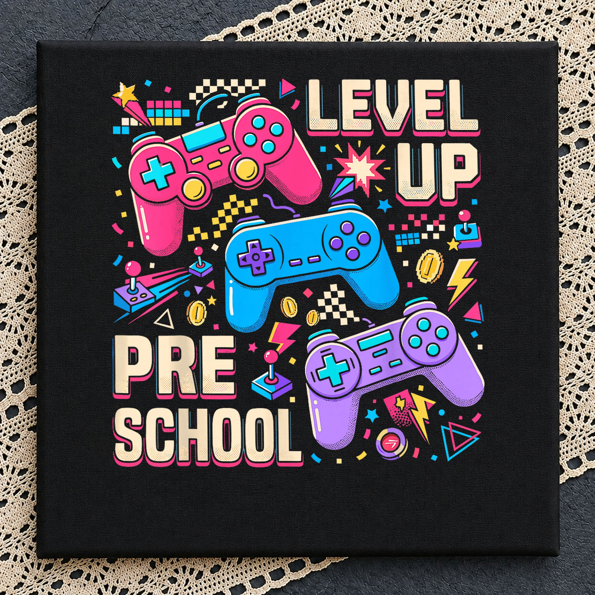 Level Up Preschool PNG, Back To School Gamer, Game Controller PNG