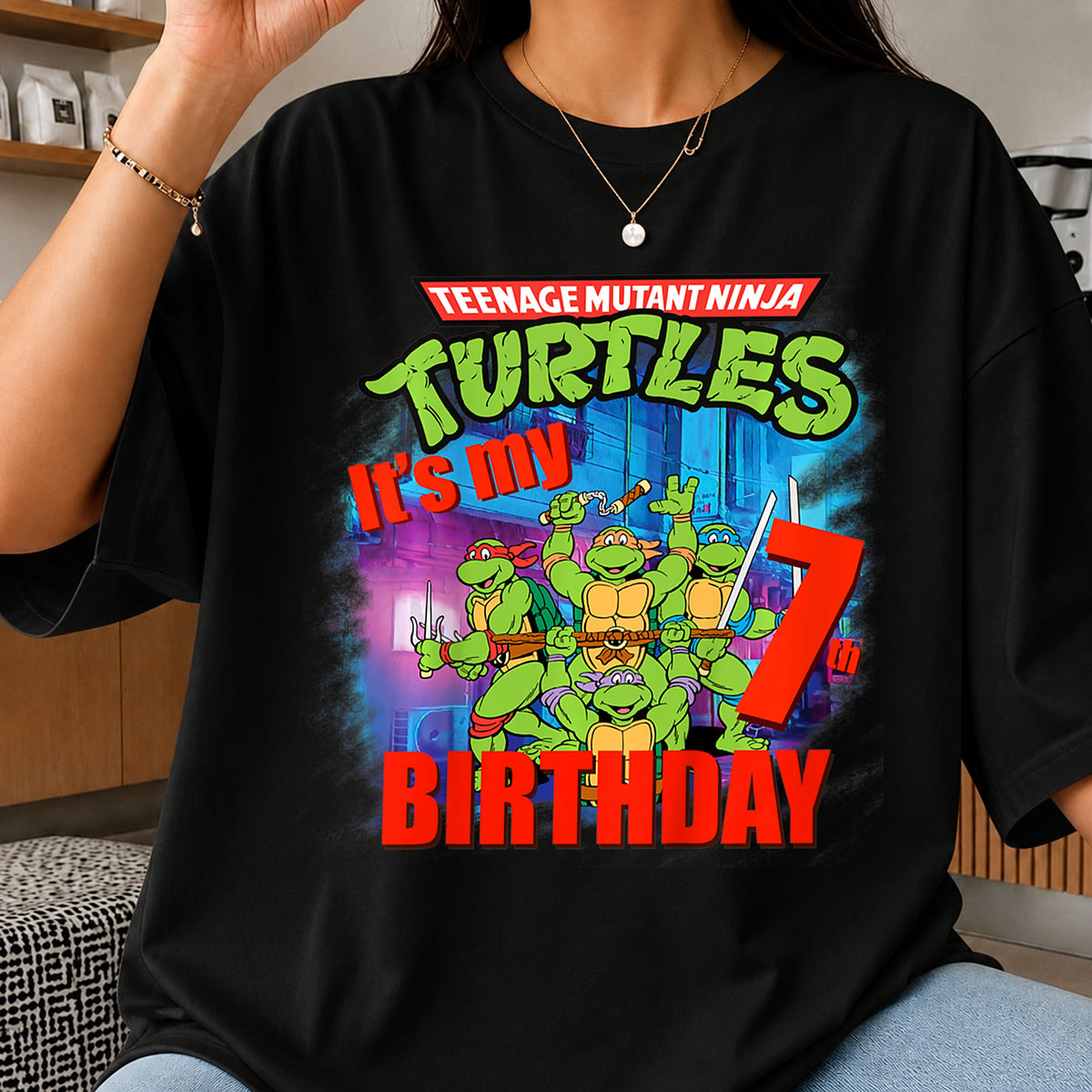 Teenage Mutant Ninja Turtles It's My 7th Birthday Design PNG