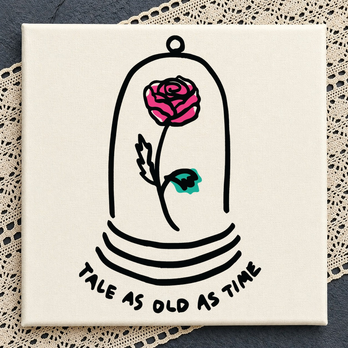 Tale As Old As Time Enchanted Rose Bell Jar Cricut SVG