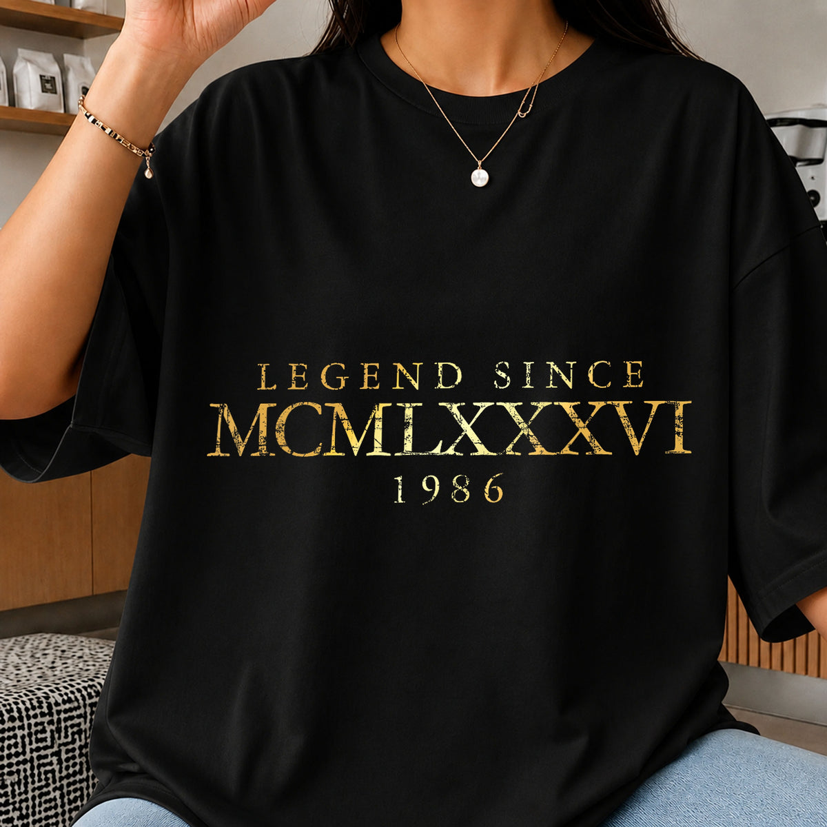 Legend Since 1986 MCMLXXXVI Roman Numeral Birthday PNG