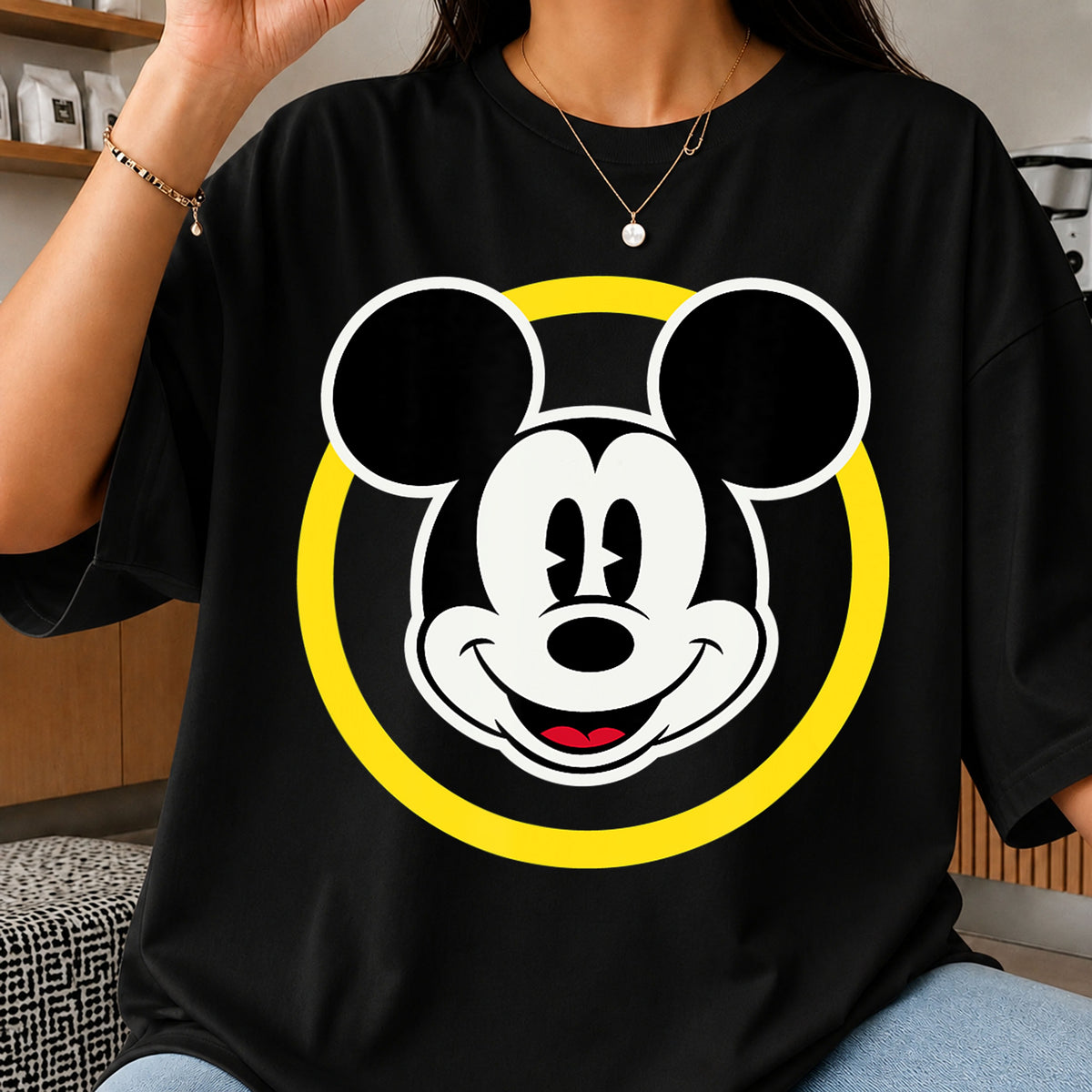 Mickey Mouse Smiling Face Classic Disney Clipart PNG