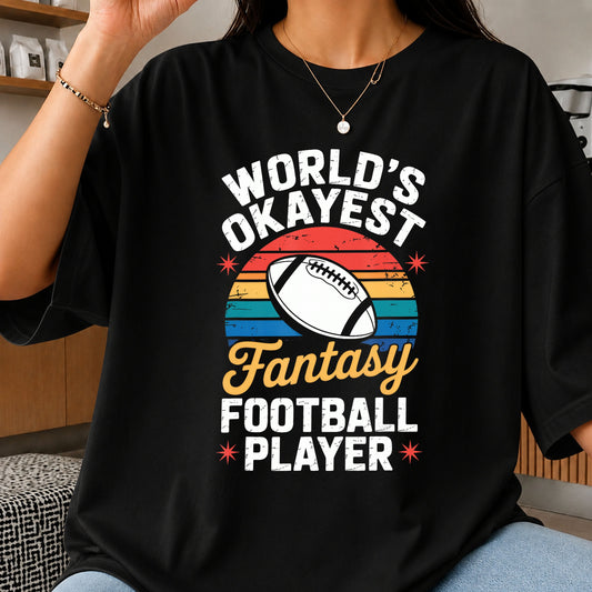 World's Okayest Fantasy Football Player Retro PNG