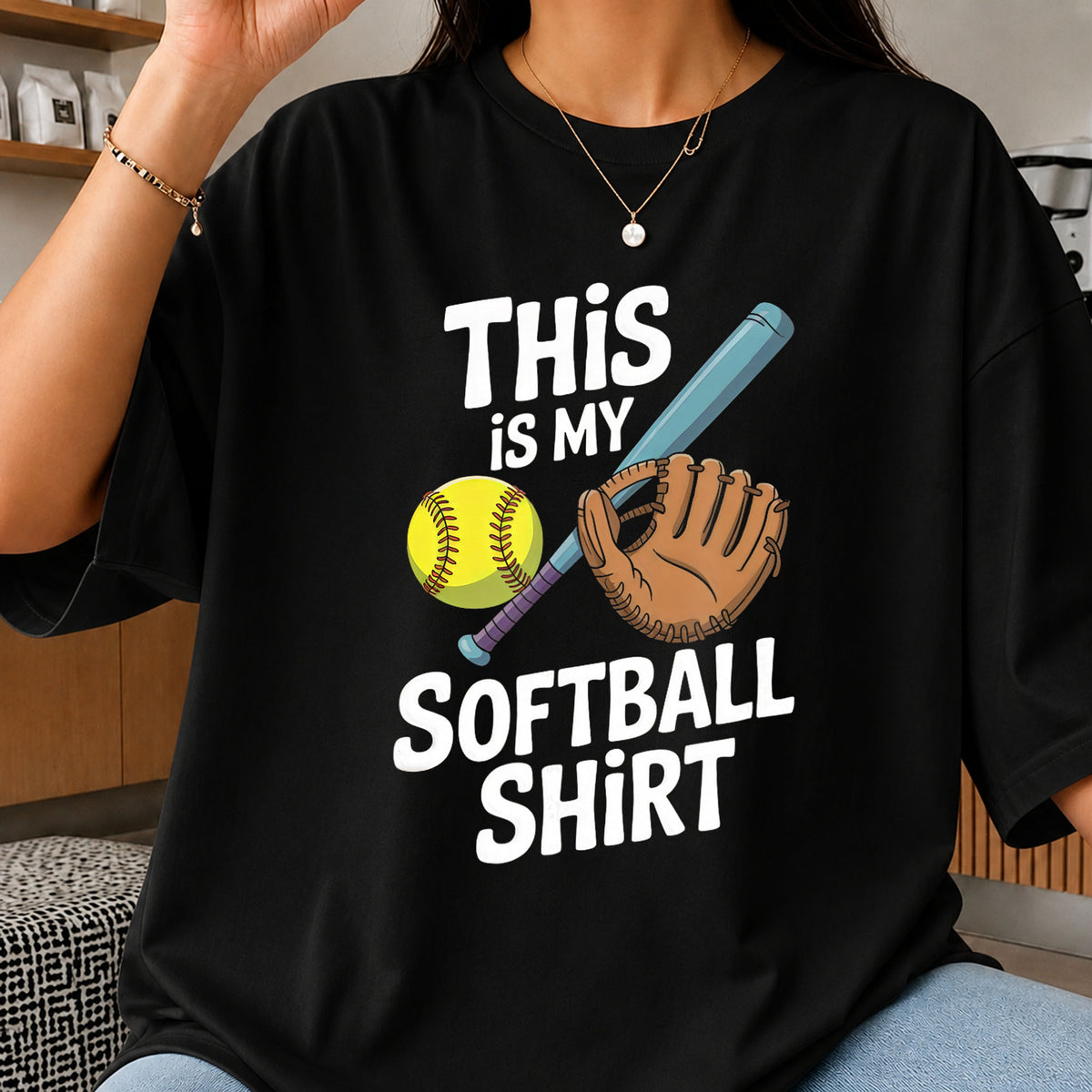 This Is My Softball Shirt Bat Glove Ball Clipart PNG