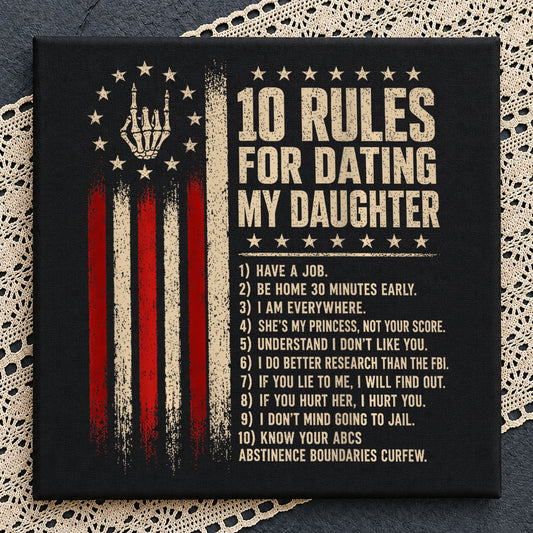 10 Rules For Dating My Daughter Dad PNG, Skeleton Flag, Father PNG