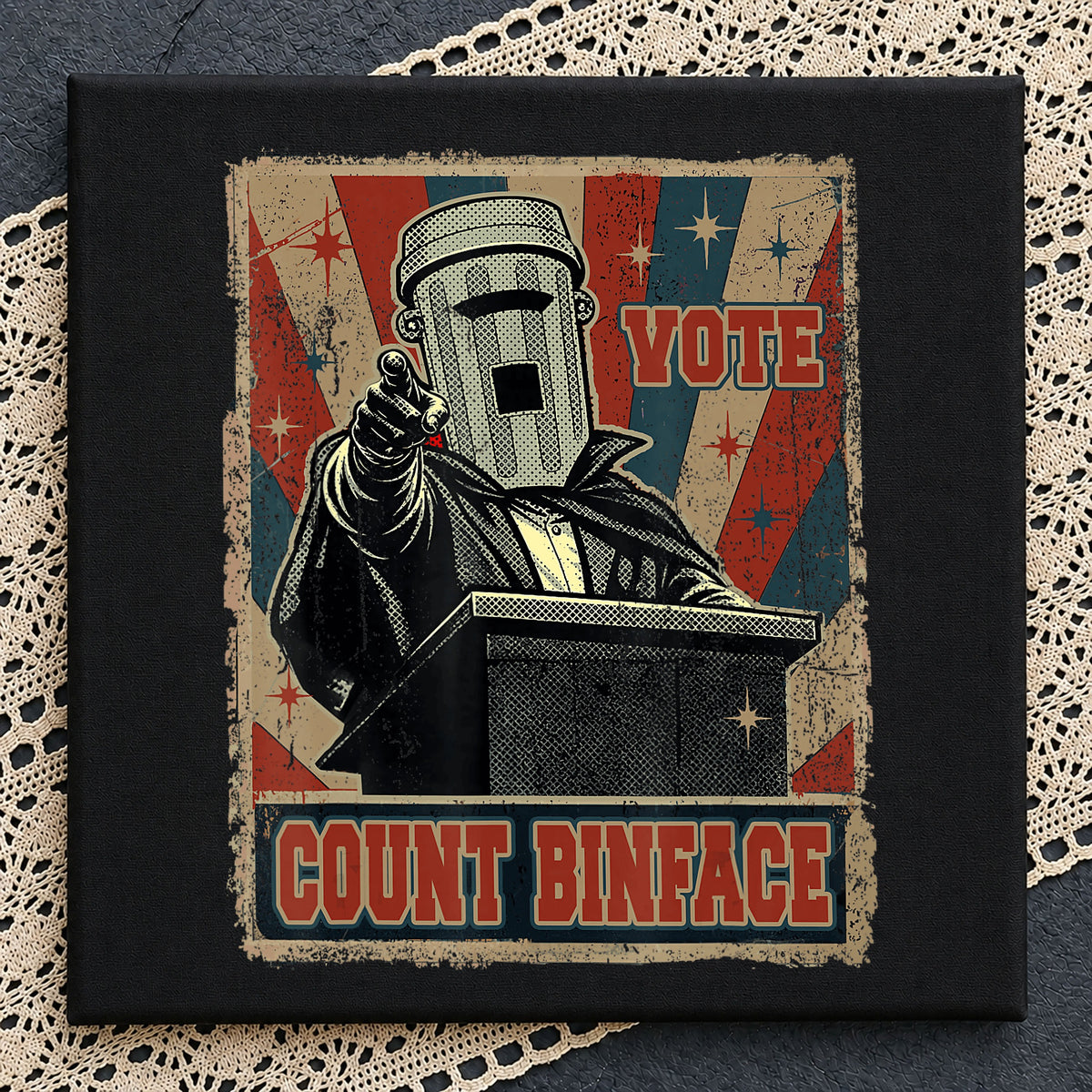 Vote Count Binface PNG, Funny Political Poster PNG, Retro PNG