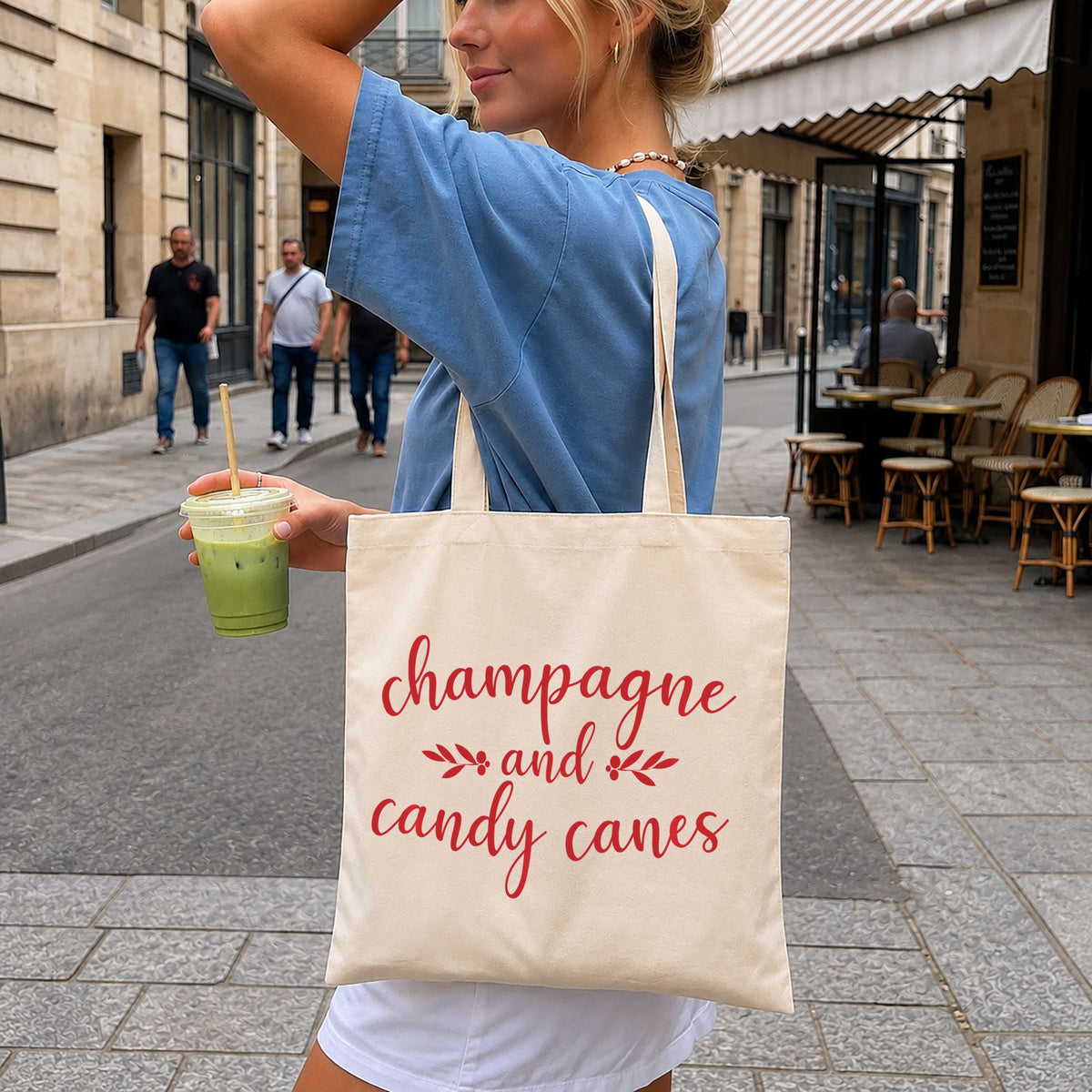Champagne And Candy Canes PNG, Christmas Holiday Quote, Festive PNG