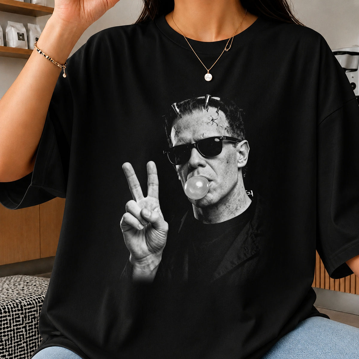 Frankenstein Bubblegum Peace Sign Sunglasses Cool PNG