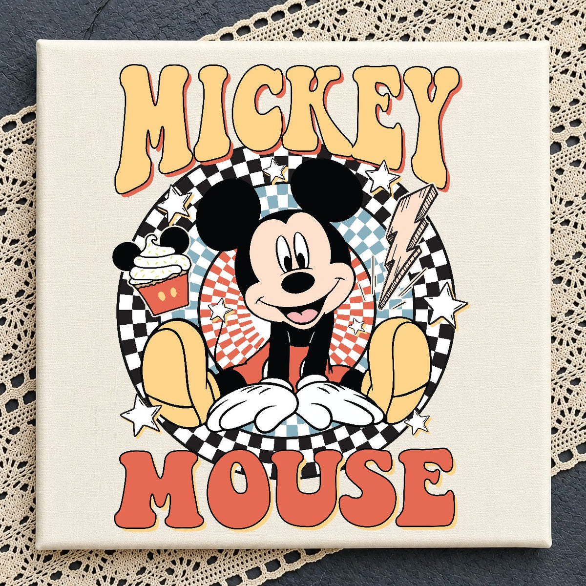 Mickey Mouse Retro Checkered PNG | SvgBundleHub
