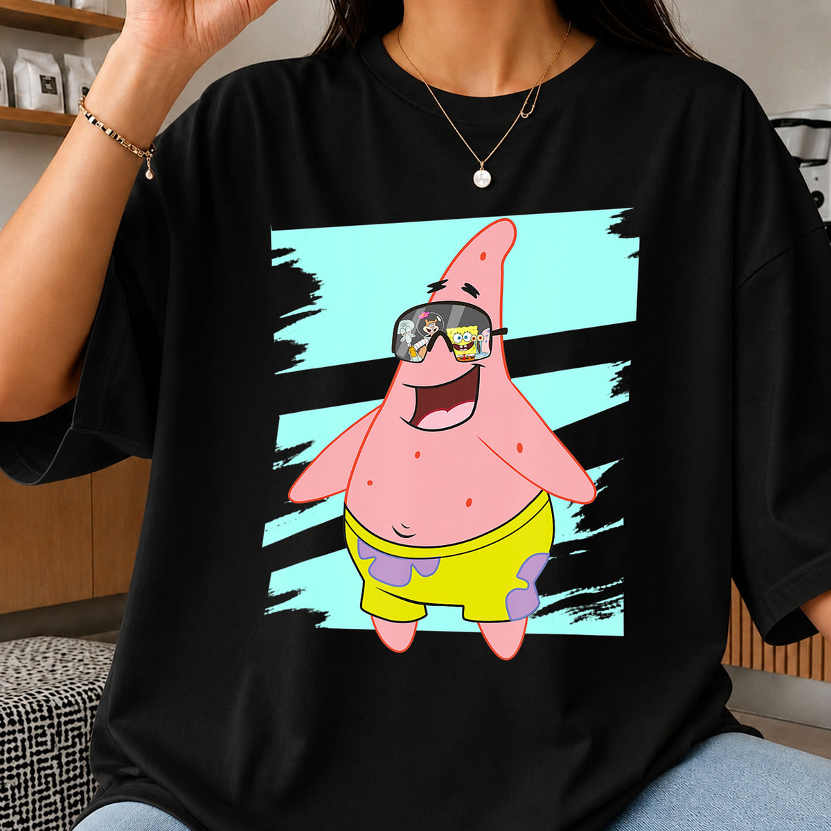 Patrick Star Sunglasses Cool Pose SpongeBob Clipart PNG