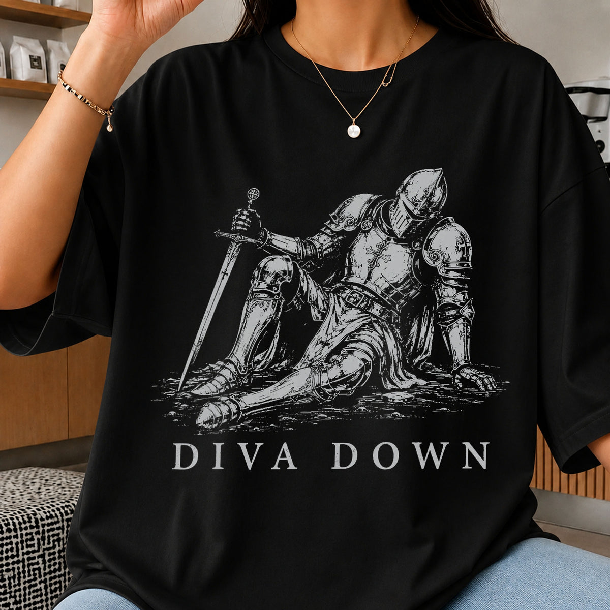Diva Down Fallen Medieval Knight Armor Sword PNG