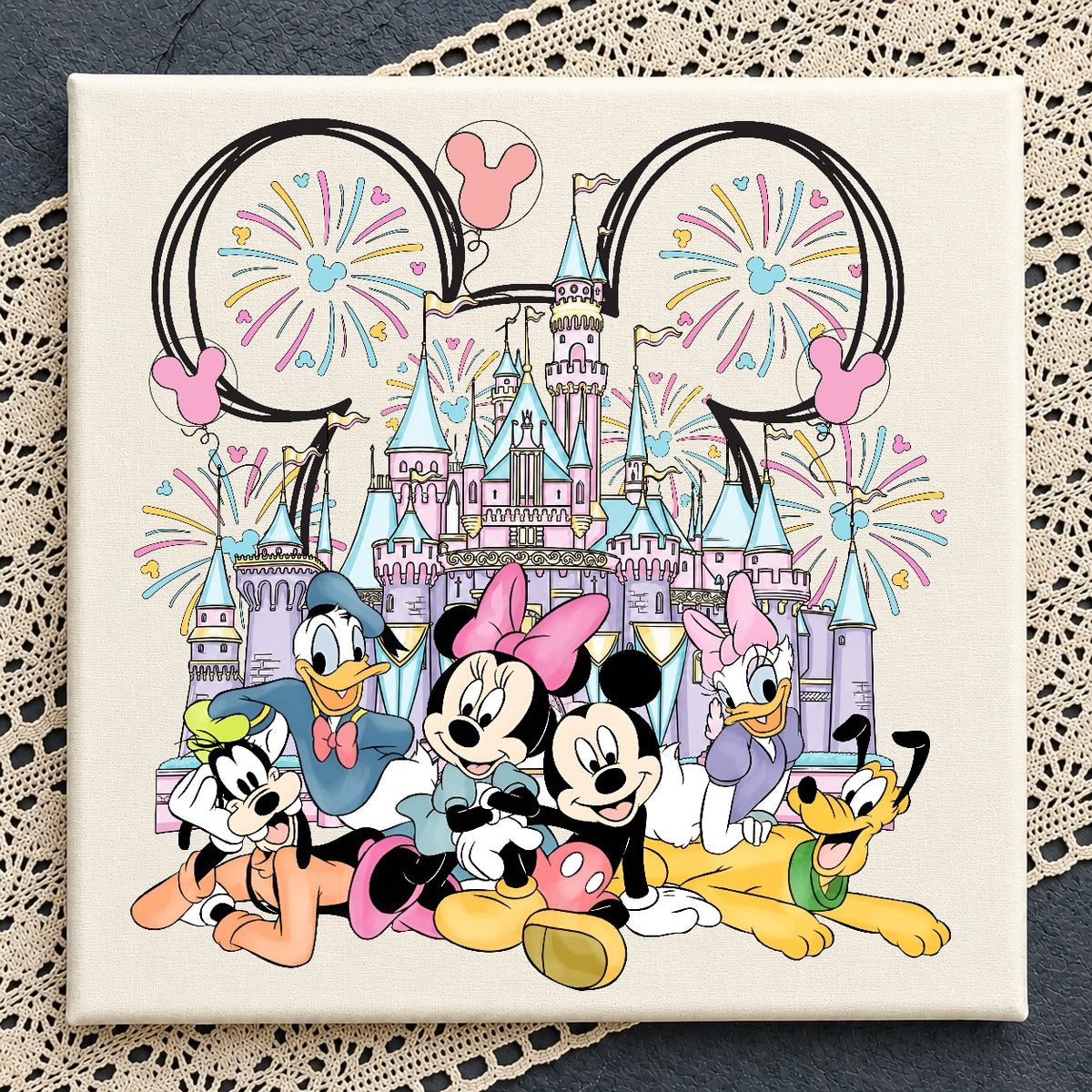 Mickey Mouse Castle Fireworks PNG | SvgBundleHub