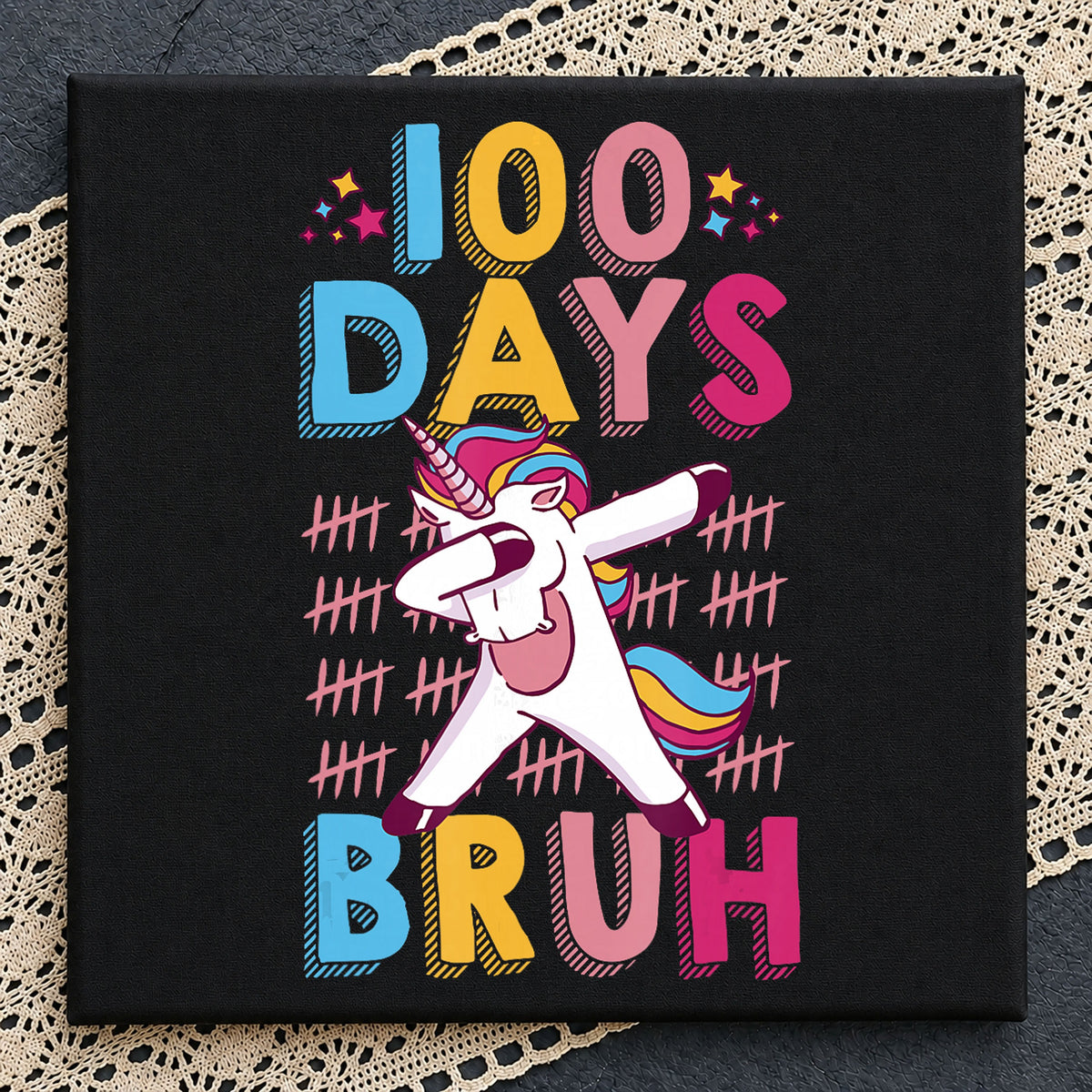 100 Days Bruh Dabbing Unicorn, Rainbow Tally Marks School, Concert v6
