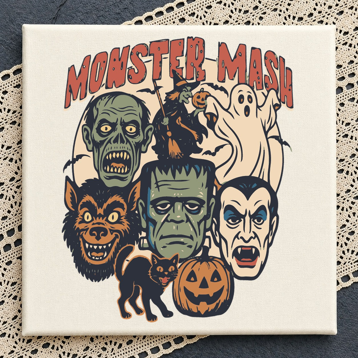 Monster Mash SVG, Vintage Halloween Creature Vinyl Clipart