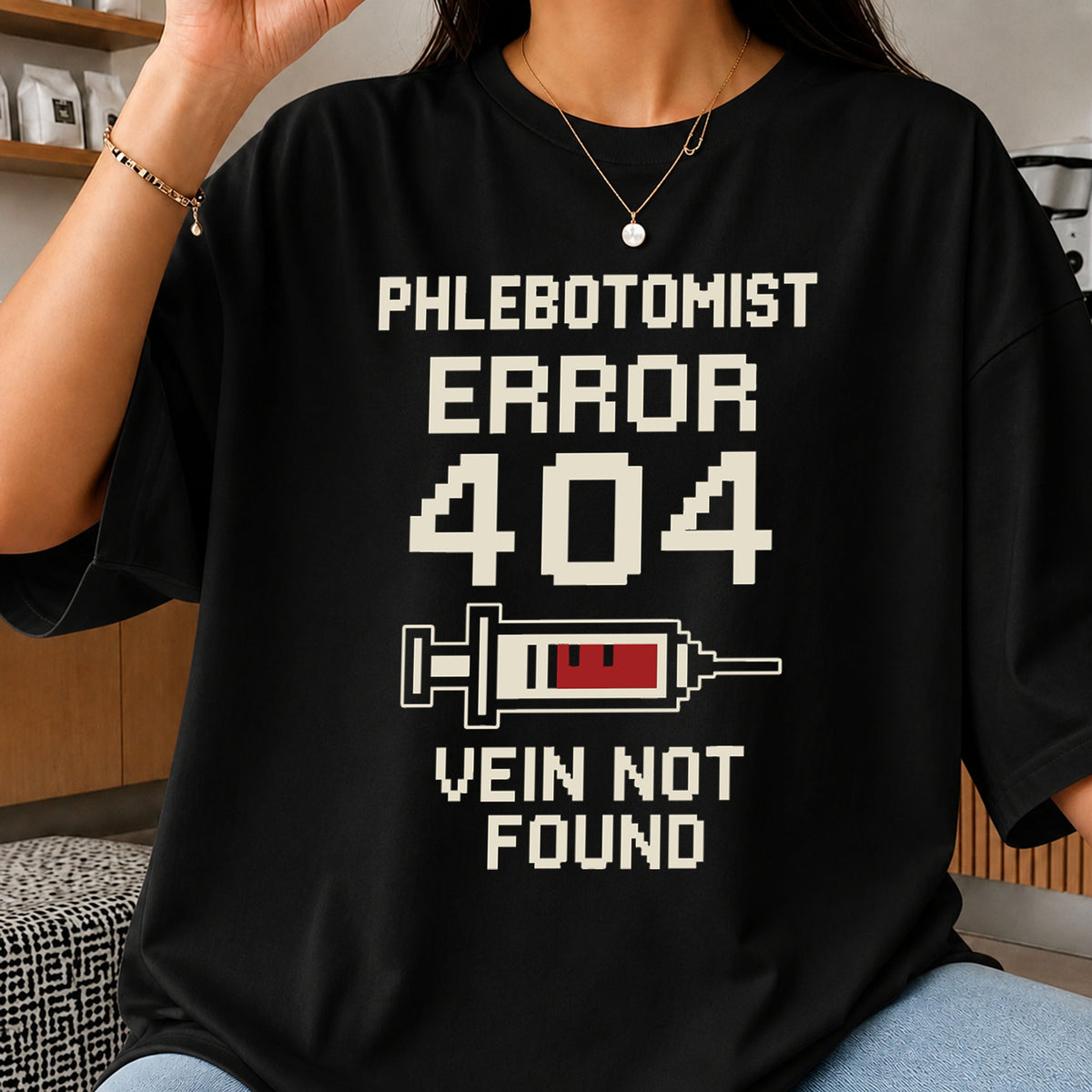Phlebotomist Error 404 Vein Not Found Clipart SVG