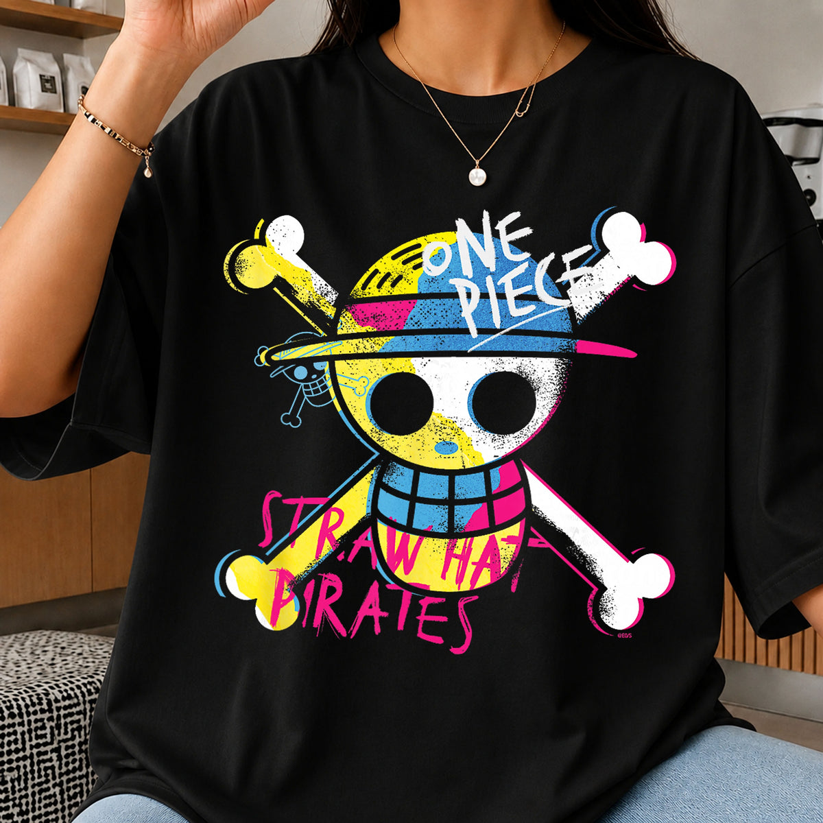 One Piece Straw Hat Pirates Skull Logo Grunge Clipart PNG