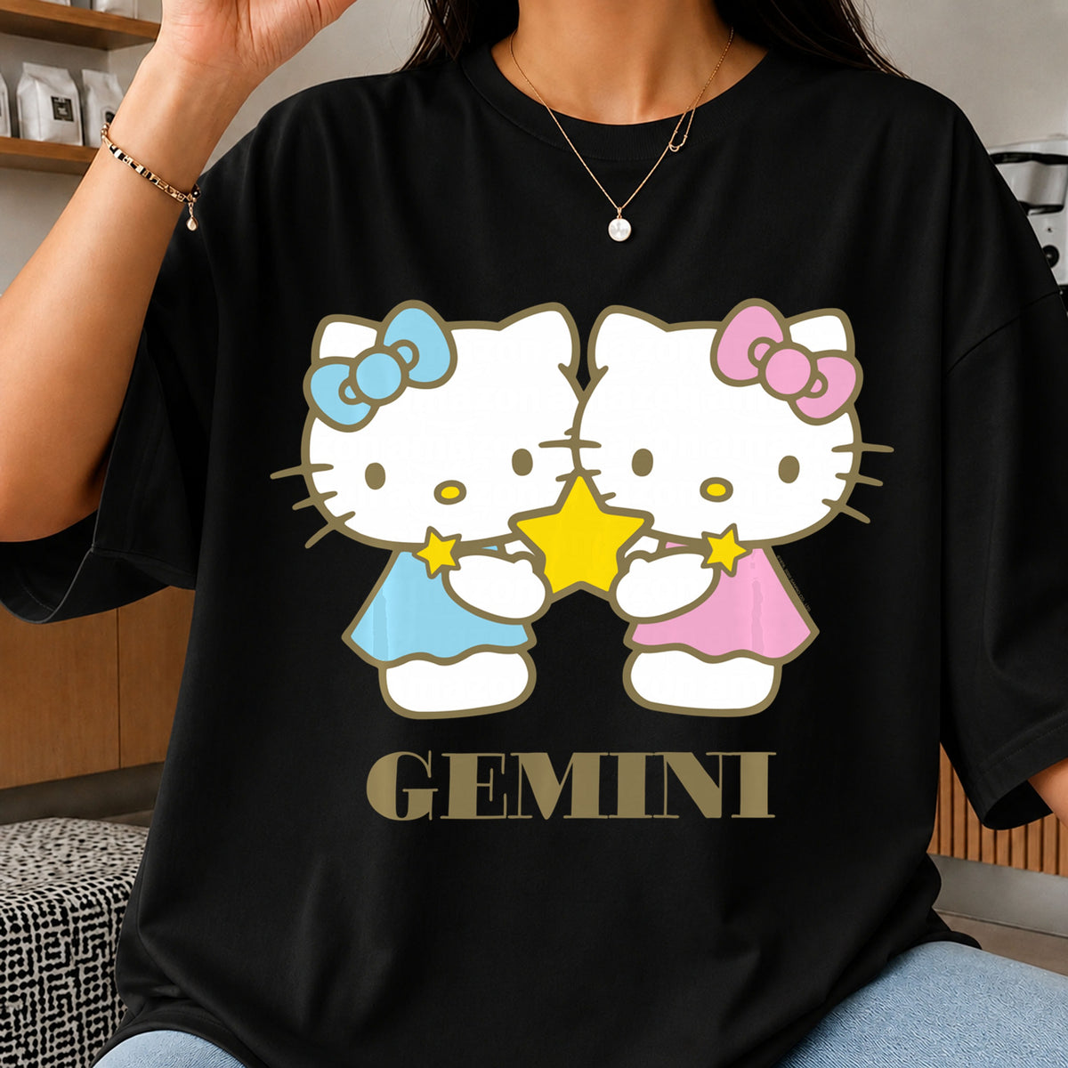 Hello Kitty Gemini Zodiac Twin Stars Kawaii PNG