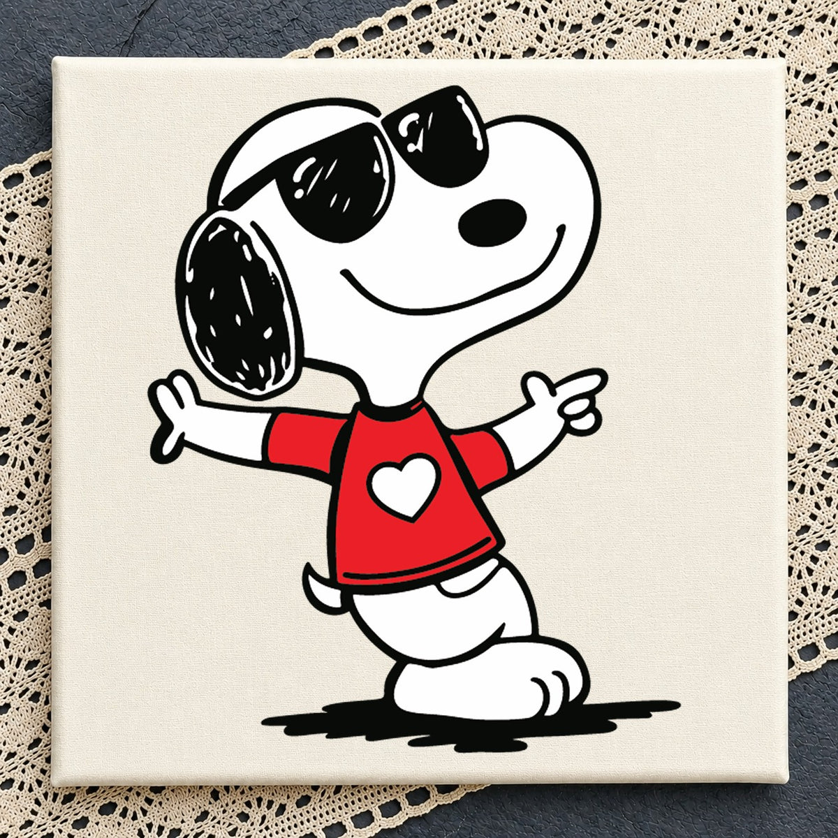 Snoopy Cool Sunglasses Valentine Cricut Cut File SVG
