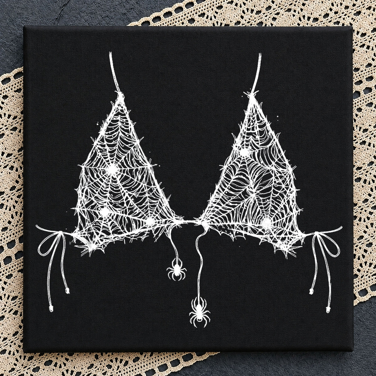 Spiderweb Bra PNG, Halloween Spider Web PNG, Spooky PNG